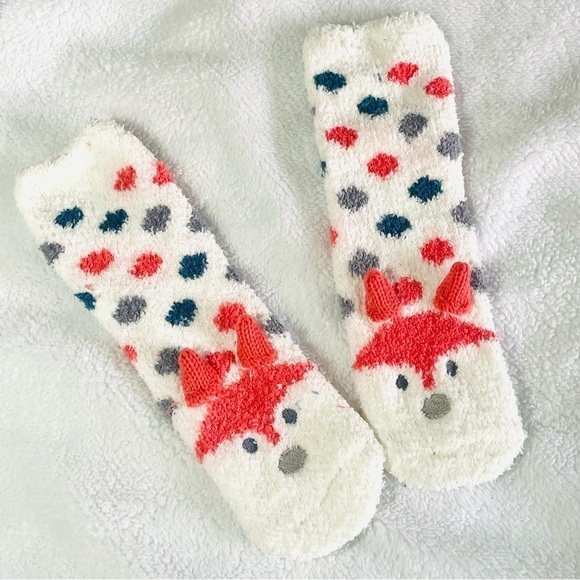 NWT Fox & Bunny Christmas Gift Socks - 3D Fluffy Thick Warm Winter Socks M 5-10 - Picture 10 of 13